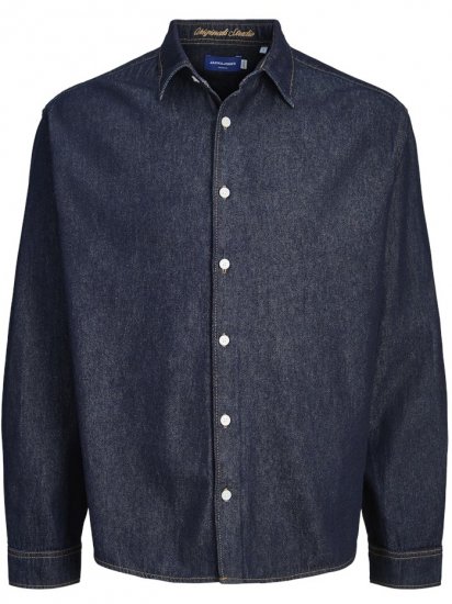 Jack & Jones Norrebro Denim Long Sleeve Shirt Dark Blue Denim - Camisas - Camisas 2XL-10XL