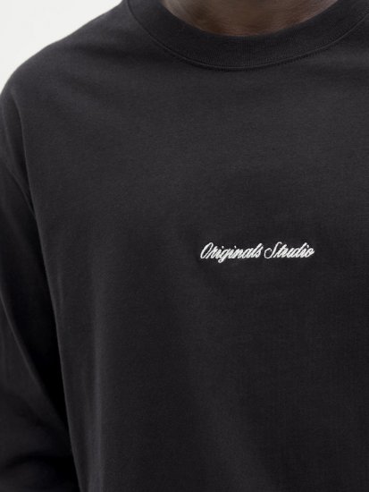 Jack & Jones Norrebro Crew Neck Long Sleeve T-Shirt Black - Camisetas - Camisetas - 2XL-14XL