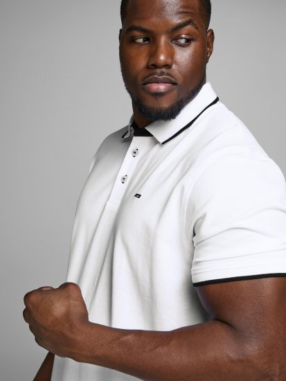 Jack & Jones PAULOS Short Sleeve Polo White/PS - Polos - Polos 2XL-8XL