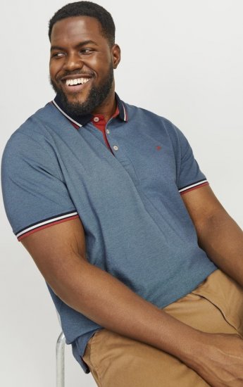 Jack & Jones PAULOS Short Sleeve Polo Denim Blue/PS - Polos - Polos 2XL-8XL