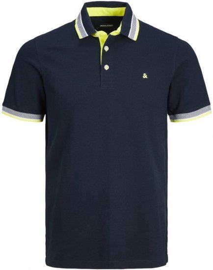 Jack & Jones PAULOS Short Sleeve Polo Dark Navy/NEON - Polos - Polos 2XL-8XL