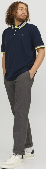 Jack & Jones PAULOS Short Sleeve Polo Dark Navy/NEON - Polos - Polos 2XL-8XL