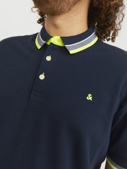 Jack & Jones PAULOS Short Sleeve Polo Dark Navy/NEON - Polos - Polos 2XL-8XL