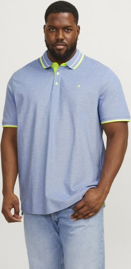 Jack & Jones PAULOS Short Sleeve Polo Light Blue/NEON - Polos - Polos 2XL-8XL