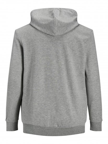 Jack & Jones Basic Sweat Zip Hood Light Grey Melange - Sudaderas - Sudaderas 2XL-12XL