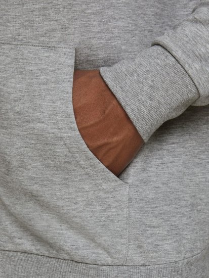 Jack & Jones Basic Sweat Zip Hood Light Grey Melange - Sudaderas - Sudaderas 2XL-12XL