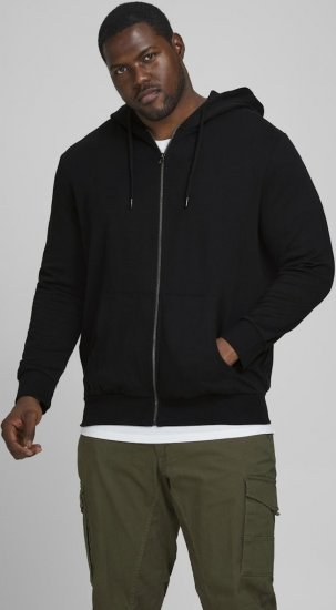 Jack & Jones Basic Sweat Zip Hood Black - Sudaderas - Sudaderas 2XL-12XL
