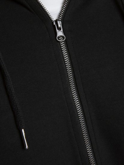 Jack & Jones Basic Sweat Zip Hood Black - Sudaderas - Sudaderas 2XL-12XL