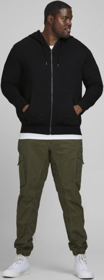 Jack & Jones Basic Sweat Zip Hood Black - Sudaderas - Sudaderas 2XL-12XL