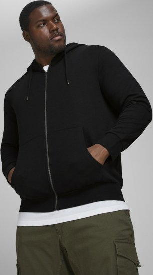 Jack & Jones Basic Sweat Zip Hood Black - Sudaderas - Sudaderas 2XL-12XL