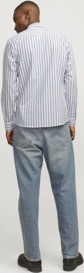 Jack & Jones OXFORD LS Shirt Striped Ensign Blue - Camisas - Camisas 2XL-10XL