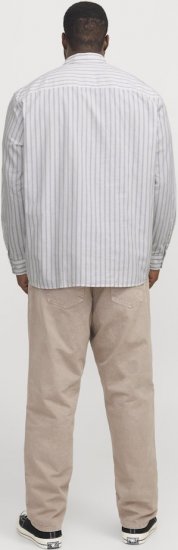 Jack & Jones OXFORD LS Shirt Striped White - Camisas - Camisas 2XL-10XL
