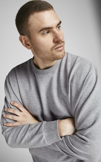 Jack & Jones Basic Sweatshirt Light Grey Melange - Sudaderas - Sudaderas 2XL-12XL