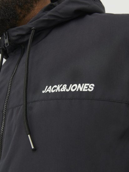 Jack & Jones RUSH SOLID Bomber Jacket with Hood Black - Chaquetas - Chaquetas Tallas Grandes 2XL-8XL