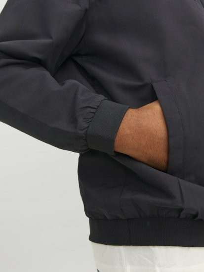 Jack & Jones RUSH SOLID Bomber Jacket with Hood Black - Chaquetas - Chaquetas Tallas Grandes 2XL-8XL