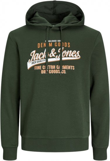 Jack & Jones 2 COL LOGO Hoodie Kombu Green - Sudaderas - Sudaderas 2XL-12XL