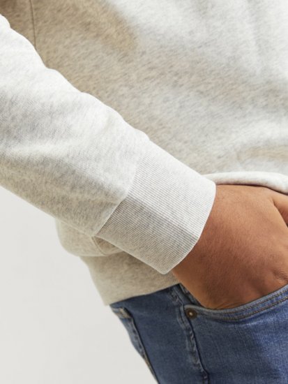 Jack & Jones 2 COL LOGO Hoodie White Melange - Sudaderas - Sudaderas 2XL-12XL