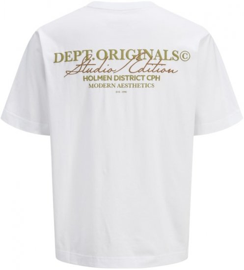 Jack & Jones Lington Crew Neck T-Shirt Bright White - Camisetas - Camisetas - 2XL-14XL