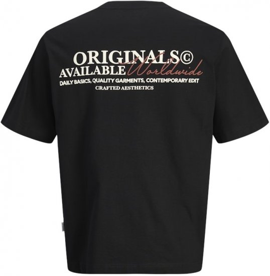 Jack & Jones Lington Crew Neck T-Shirt Black - Camisetas - Camisetas - 2XL-14XL