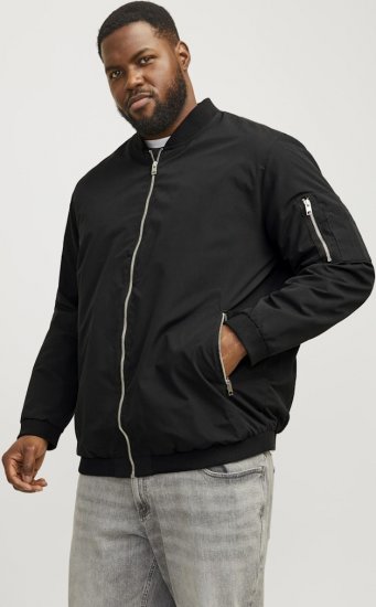 Jack & Jones RUSH Bomber Jacket Black - Chaquetas - Chaquetas Tallas Grandes 2XL-8XL