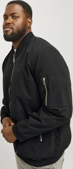 Jack & Jones RUSH Bomber Jacket Black - Chaquetas - Chaquetas Tallas Grandes 2XL-8XL