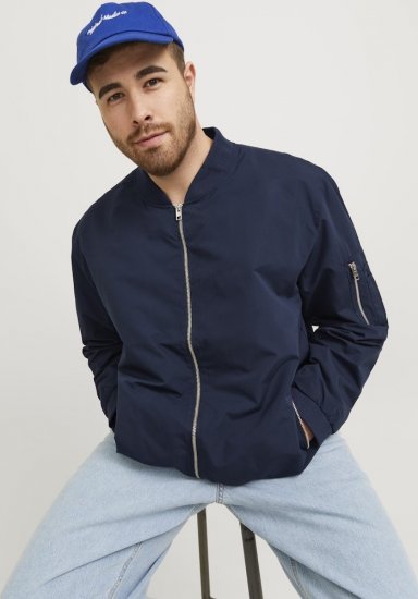 Jack & Jones RUSH Bomber Jacket Navy Blazer - Chaquetas - Chaquetas Tallas Grandes 2XL-8XL