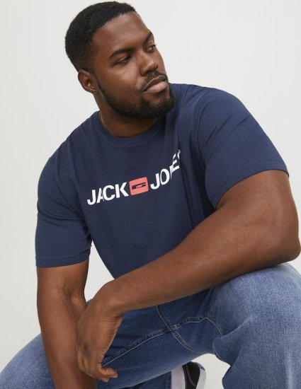 Jack & Jones Corp Logo Crew Neck T-Shirt Navy Blazer - Camisetas - Camisetas - 2XL-14XL