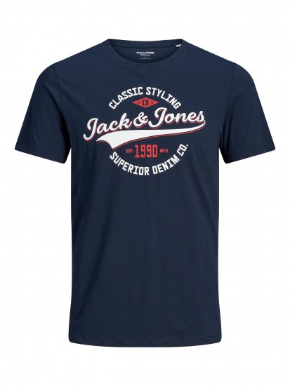 Jack & Jones JJELOGO TEE Navy - Camisetas - Camisetas - 2XL-14XL