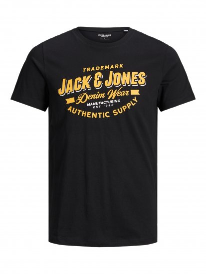 Jack & Jones JJELOGO TEE Black - Camisetas - Camisetas - 2XL-14XL