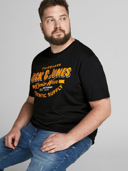 Jack & Jones JJELOGO TEE Black - Camisetas - Camisetas - 2XL-14XL