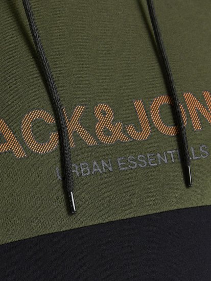 Jack & Jones JJEURBAN BLOCKING SWEAT Forest Green - Sudaderas - Sudaderas 2XL-12XL