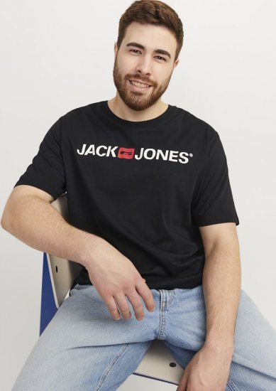 Jack & Jones Corp Logo Crew Neck T-Shirt Black - Camisetas - Camisetas - 2XL-14XL