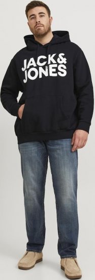 Jack & Jones CORP LOGO Large Print Hoodie Black - Sudaderas - Sudaderas 2XL-12XL