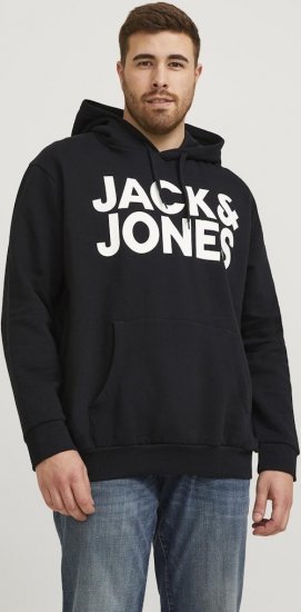 Jack & Jones CORP LOGO Large Print Hoodie Black - Sudaderas - Sudaderas 2XL-12XL