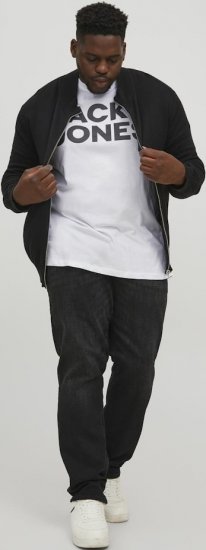 Jack & Jones CORP Logo T-Shirt White w Large Black Print - Camisetas - Camisetas - 2XL-14XL