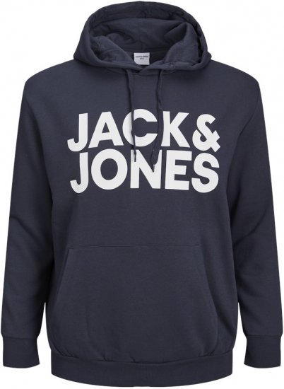 Jack & Jones CORP LOGO Large Print Hoodie Navy Blazer - Sudaderas - Sudaderas 2XL-12XL