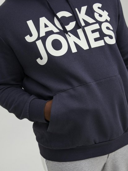 Jack & Jones CORP LOGO Large Print Hoodie Navy Blazer - Sudaderas - Sudaderas 2XL-12XL