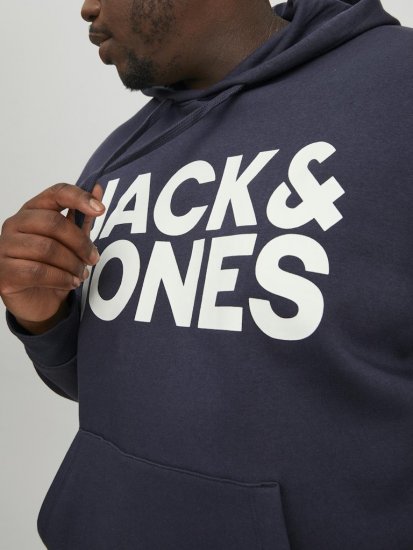 Jack & Jones CORP LOGO Large Print Hoodie Navy Blazer - Sudaderas - Sudaderas 2XL-12XL