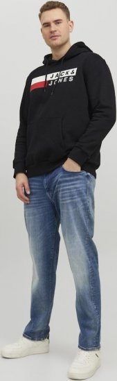 Jack & Jones CORP LOGO PLAY 4 Print Hoodie Black - Sudaderas - Sudaderas 2XL-12XL