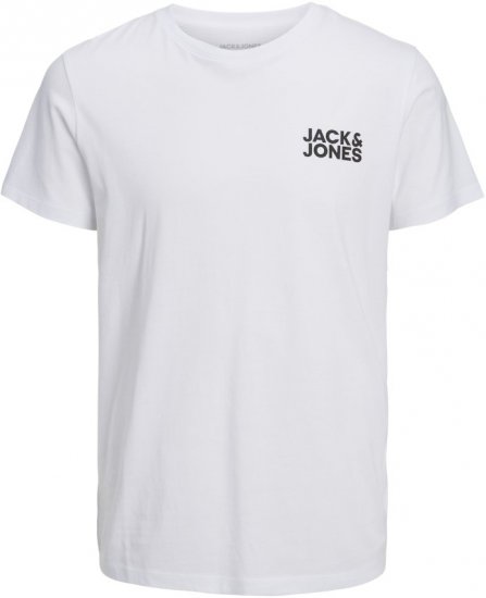 Jack & Jones CORP Logo T-Shirt White w Small Black Print - Camisetas - Camisetas - 2XL-14XL