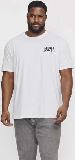 Jack & Jones CORP Logo T-Shirt White w Small Black Print - Camisetas - Camisetas - 2XL-14XL