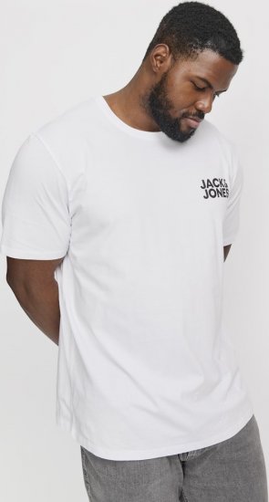 Jack & Jones CORP Logo T-Shirt White w Small Black Print - Camisetas - Camisetas - 2XL-14XL