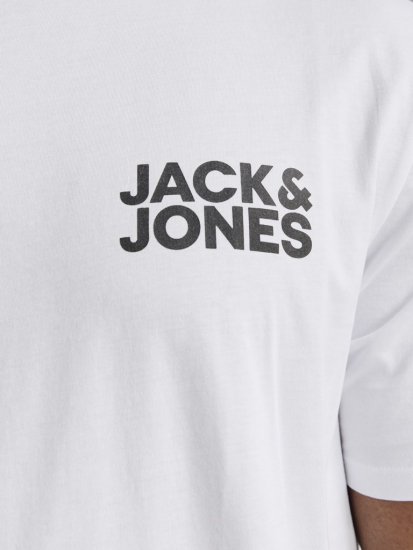 Jack & Jones CORP Logo T-Shirt White w Small Black Print - Camisetas - Camisetas - 2XL-14XL