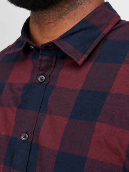 Jack & Jones Gingham L/S Shirt Dark Red - Camisas - Camisas 2XL-10XL