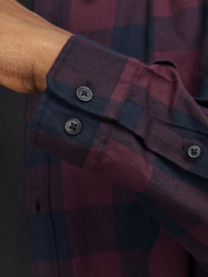 Jack & Jones Gingham L/S Shirt Dark Red - Camisas - Camisas 2XL-10XL