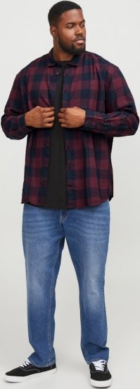 Jack & Jones Gingham L/S Shirt Dark Red - Camisas - Camisas 2XL-10XL