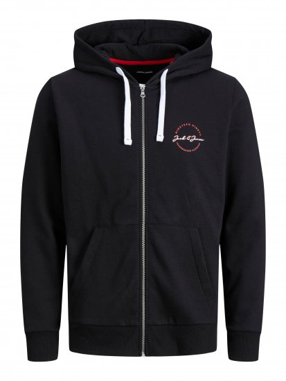 Jack & Jones JJSTAMP ZIP Hoodie Black - Sudaderas - Sudaderas 2XL-12XL