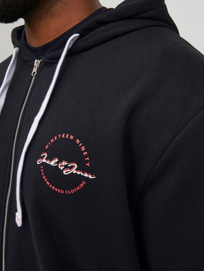 Jack & Jones JJSTAMP ZIP Hoodie Black - Sudaderas - Sudaderas 2XL-12XL
