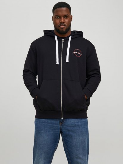 Jack & Jones JJSTAMP ZIP Hoodie Black - Sudaderas - Sudaderas 2XL-12XL