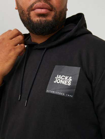 Jack & Jones JJLOCK SWEAT HOOD Black - Sudaderas - Sudaderas 2XL-12XL